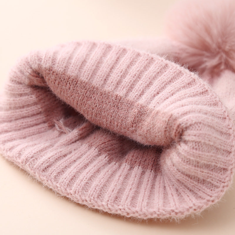 Stilvolle Baby-Mütze: Doppelte Schicht, Jacquard-Herzmuster - Wärme garantiert!