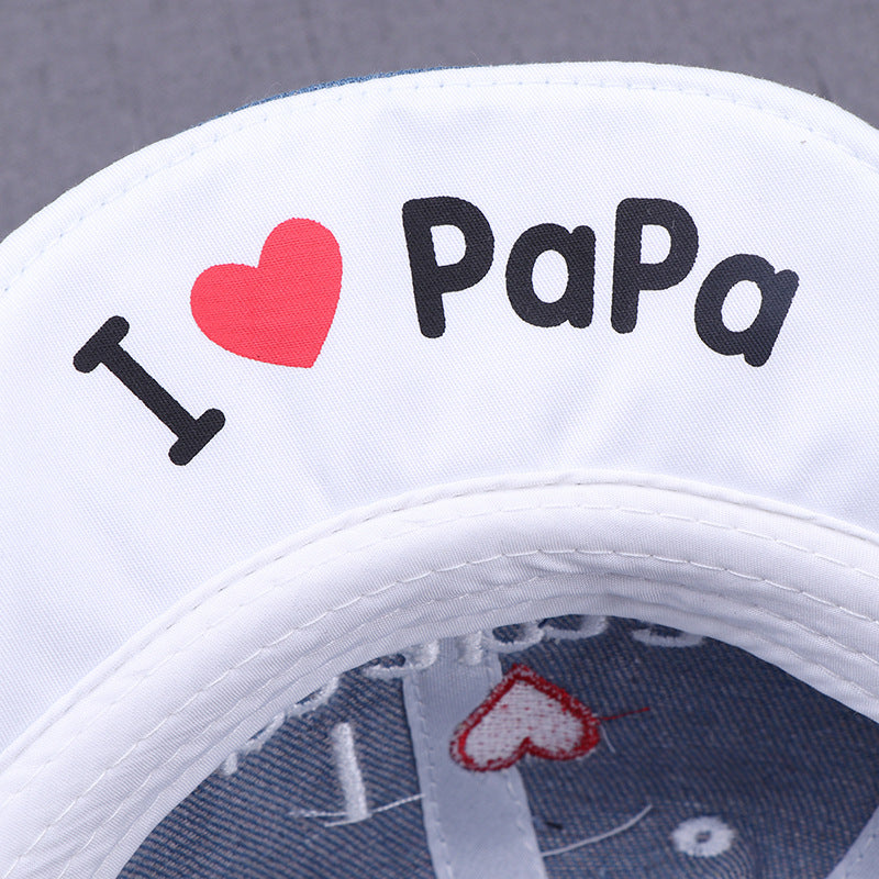Baseballmütze Baby-Hut I ❤️ Mama / I ❤️ Papa