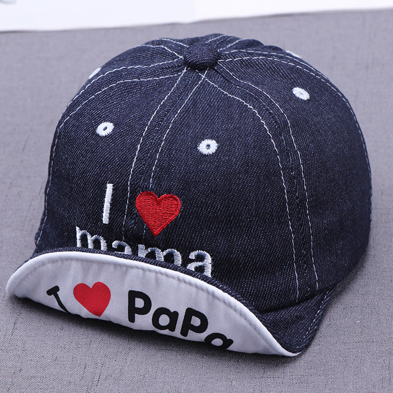 Baseballmütze Baby-Hut I ❤️ Mama / I ❤️ Papa