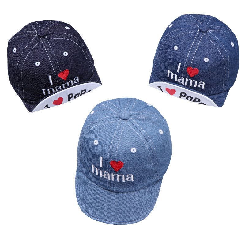 Baseballmütze Baby-Hut I ❤️ Mama / I ❤️ Papa