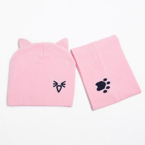 Baby Strickmütze + Loop Schal Set