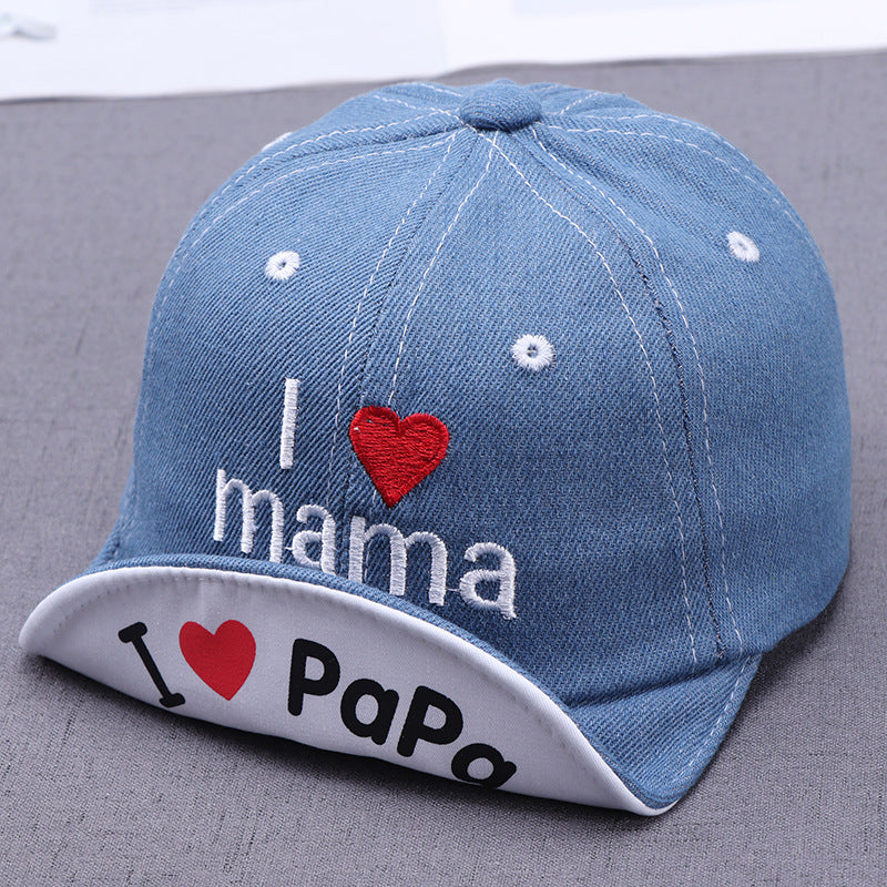 Baseballmütze Baby-Hut I ❤️ Mama / I ❤️ Papa