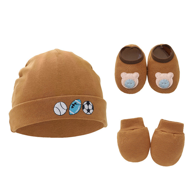 Erstausstattung aus Mütze, Fäustlinge und Schuhe 100% Baumwolle