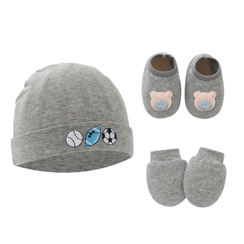 Erstausstattung aus Mütze, Fäustlinge und Schuhe 100% Baumwolle