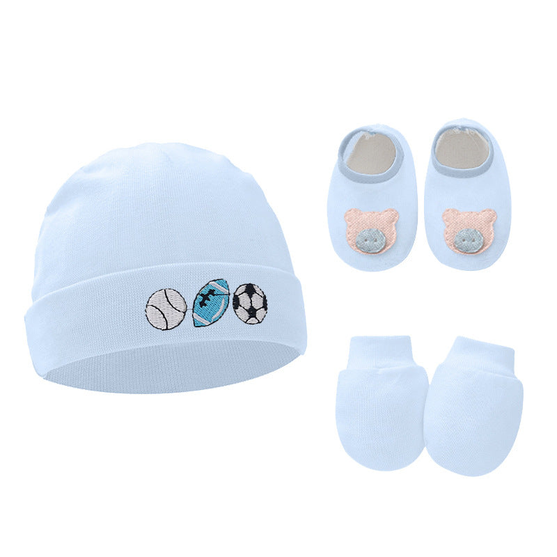 Erstausstattung aus Mütze, Fäustlinge und Schuhe 100% Baumwolle