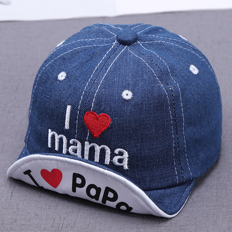 Baseballmütze Baby-Hut I ❤️ Mama / I ❤️ Papa