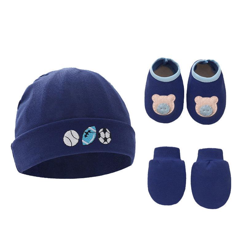 Erstausstattung aus Mütze, Fäustlinge und Schuhe 100% Baumwolle