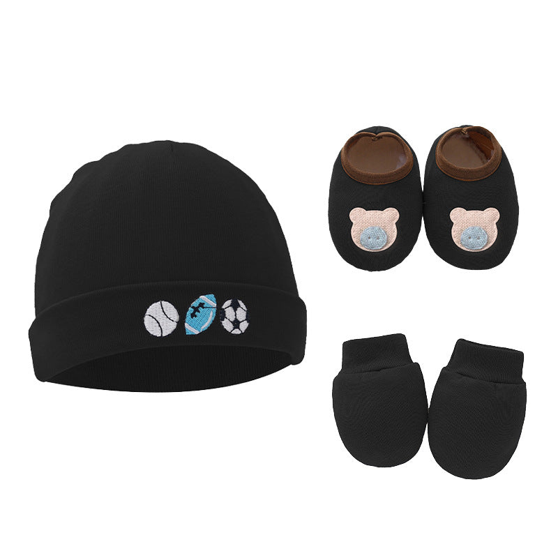 Erstausstattung aus Mütze, Fäustlinge und Schuhe 100% Baumwolle