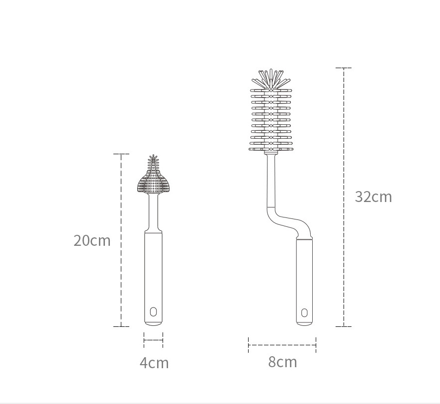 Silikon Flaschenbürste Set